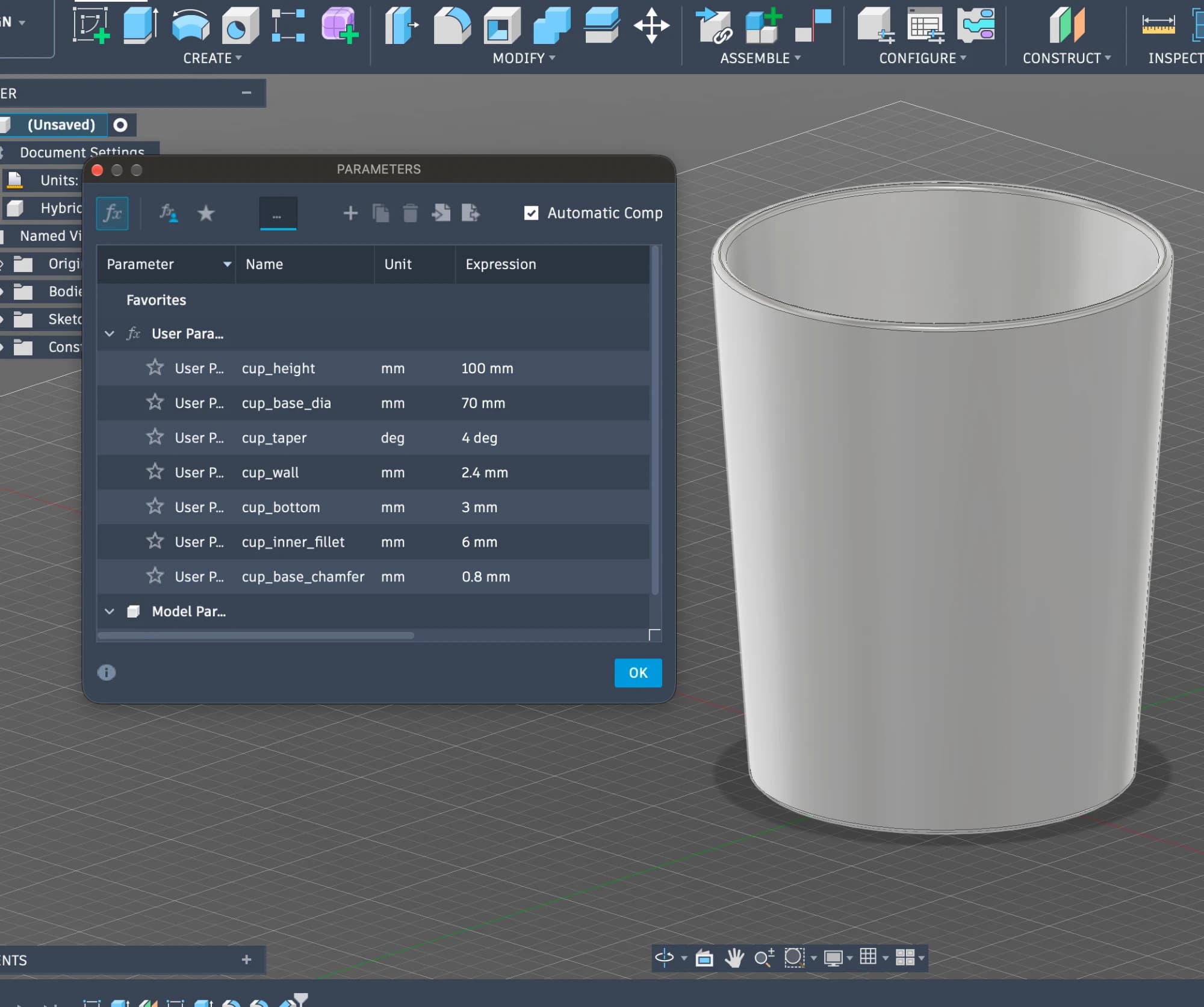 Taza Paramétrica — proyecto impreso en 3D por estudiantes de Terminal34